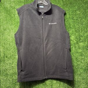 Columbia Fleece Vest Lightweight Outdoor Full Zip Black Men’s Size L